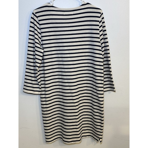 Madewell Striped Knit Dress NWT Blue Cream 3/4 Sleeve Size Medium - Picture 5 of 9